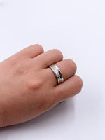 Sold-Tiffany & Co 925 Silver 1837 Medium Ring Size 8