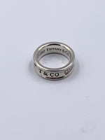 Sold-Tiffany & Co 925 Silver 1837 Medium Ring Size 5.75
