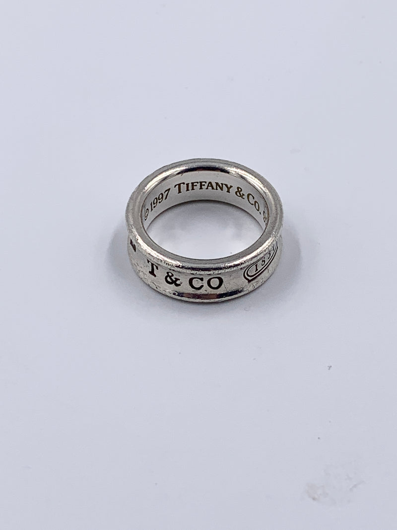 Sold-Tiffany & Co 925 Silver 1837 Medium Ring Size 5.75
