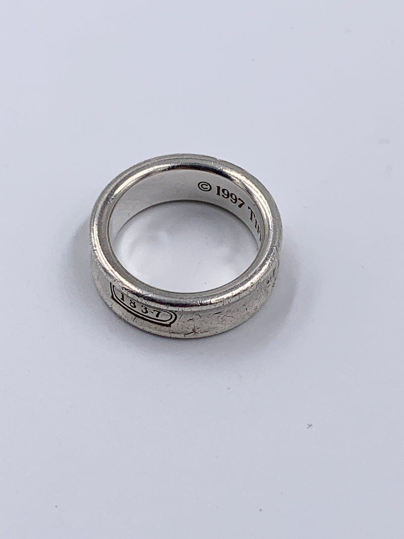 Sold-Tiffany & Co 925 Silver 1837 Medium Ring Size 5.75