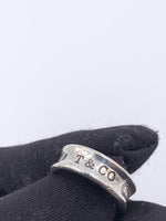 Sold-Tiffany & Co 925 Silver 1837 Medium Ring Size 5.75