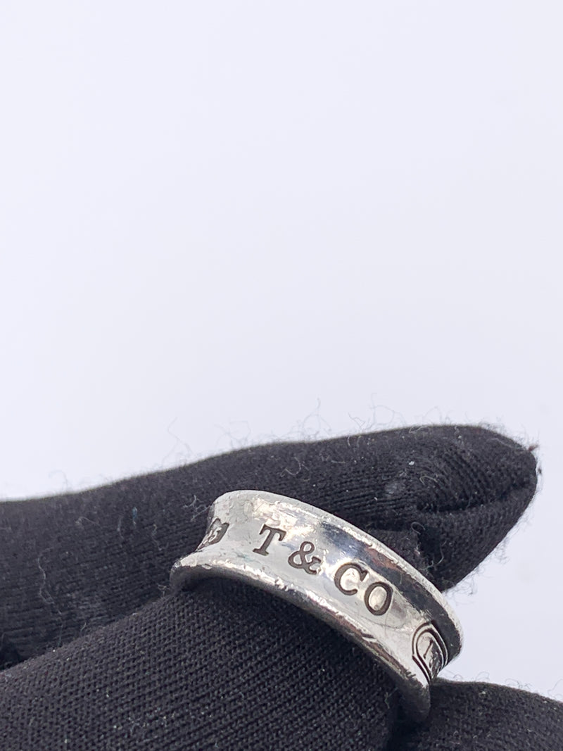Sold-Tiffany & Co 925 Silver 1837 Medium Ring Size 5.75