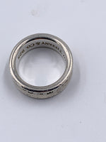 Sold-Tiffany & Co 925 Silver 1837 Medium Ring Size 5.75