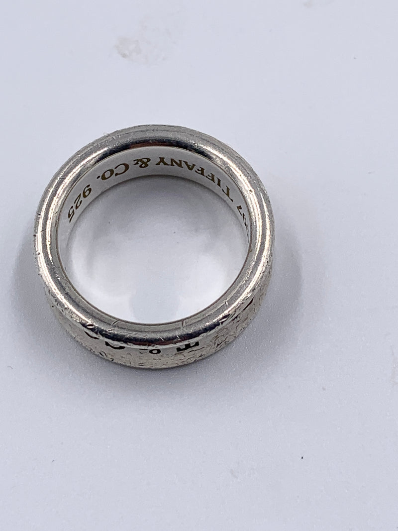 Sold-Tiffany & Co 925 Silver 1837 Medium Ring Size 5.75