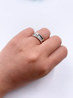 Sold-Tiffany & Co 925 Silver 1837 Medium Ring Size 5.75