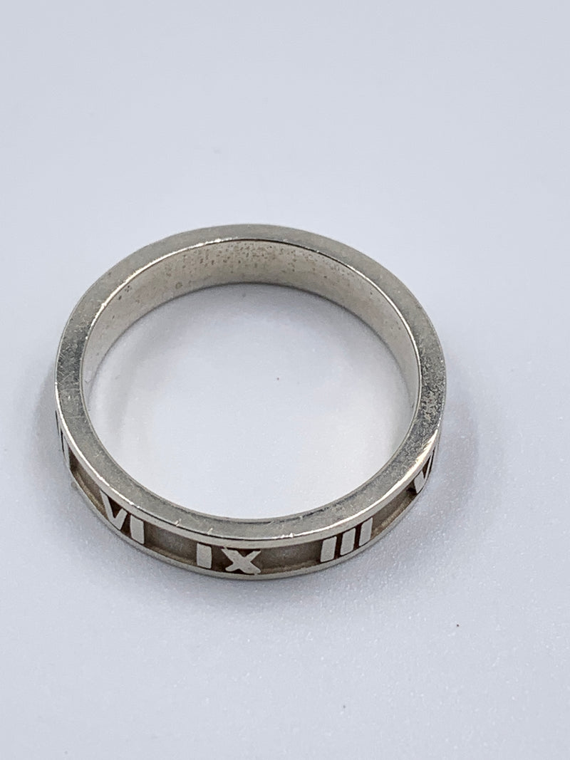 Sold-Tiffany & Co 925 Silver Atlas Narrow Ring Size 6