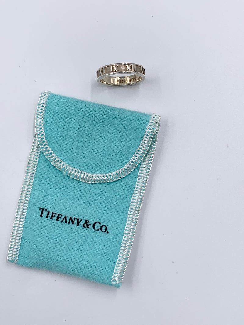 Sold-Tiffany & Co 925 Silver Atlas Narrow Ring Size 6