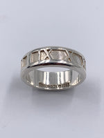Sold-Tiffany & Co 925 Silver Atlas Medium Ring Size 6