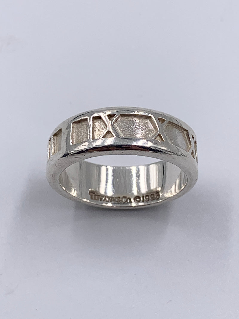 Sold-Tiffany & Co 925 Silver Atlas Medium Ring Size 6