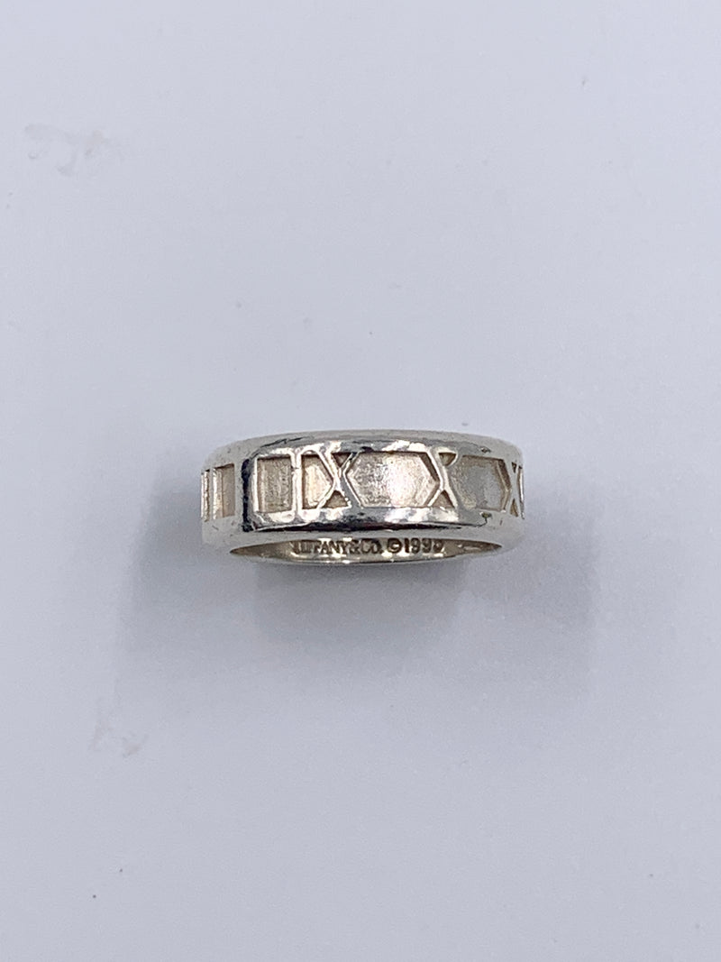 Sold-Tiffany & Co 925 Silver Atlas Medium Ring Size 6