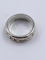 Sold-Tiffany & Co 925 Silver Atlas Medium Ring Size 6