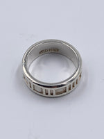 Sold-Tiffany & Co 925 Silver Atlas Medium Ring Size 6