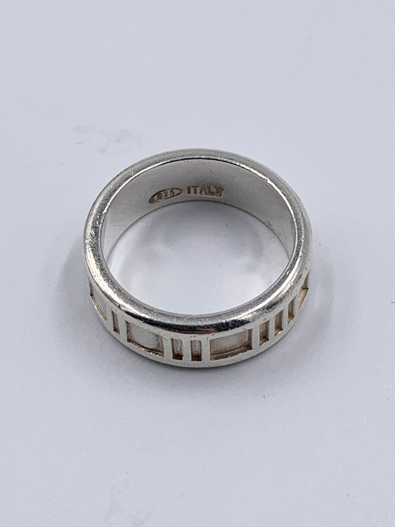 Sold-Tiffany & Co 925 Silver Atlas Medium Ring Size 6