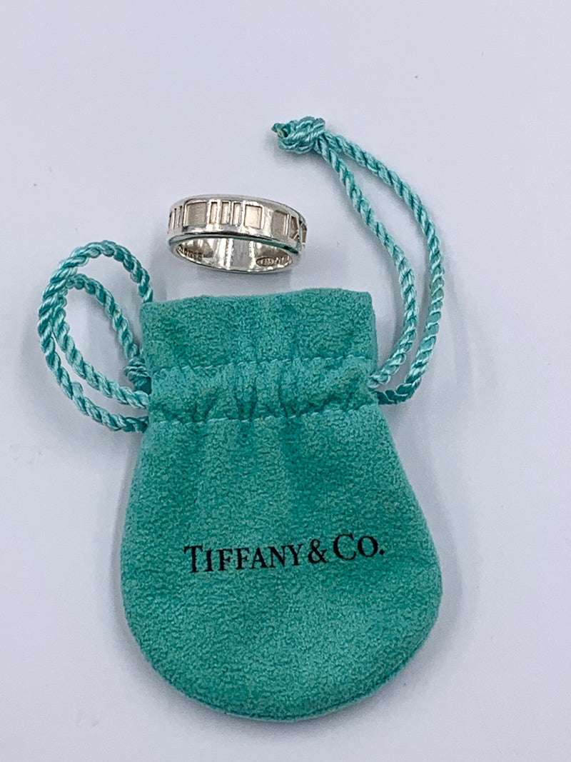 Sold-Tiffany & Co 925 Silver Atlas Medium Ring Size 6