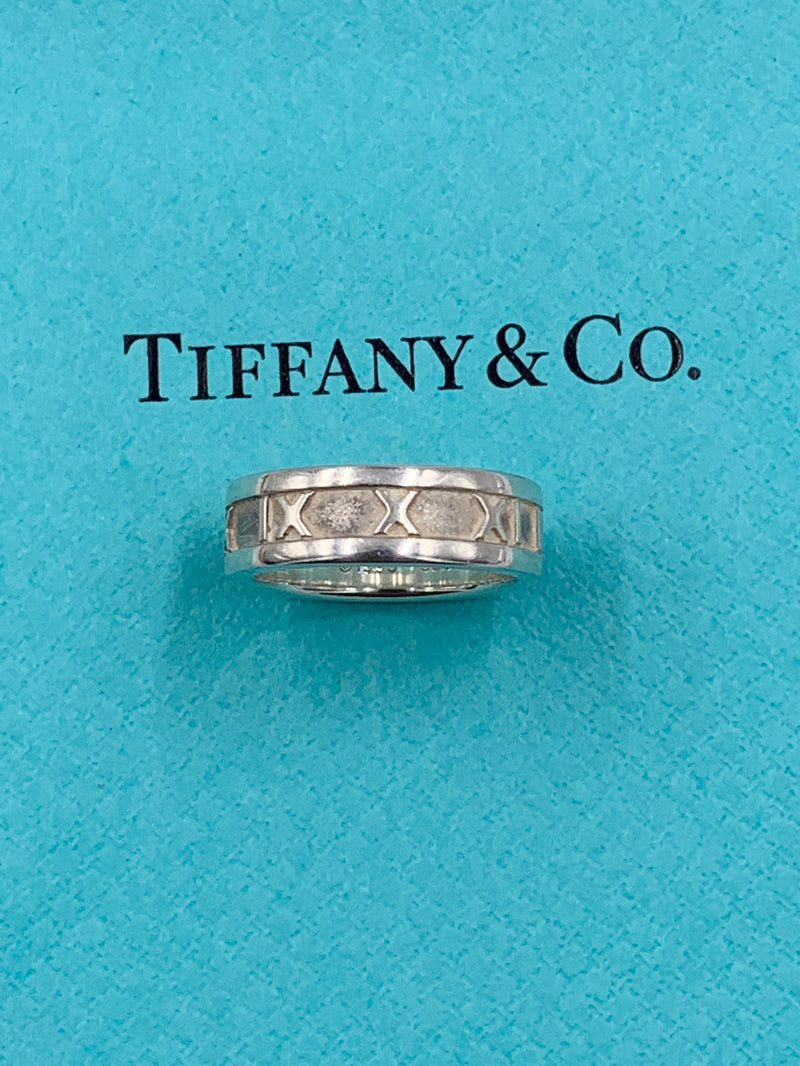 Tiffany & Co 925 Silver Atlas Medium Ring Size 5 3/4 (5.25)