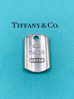 Sold-Tiffany & Co 925 Silver 1837 Dog Tag Plate Pendant