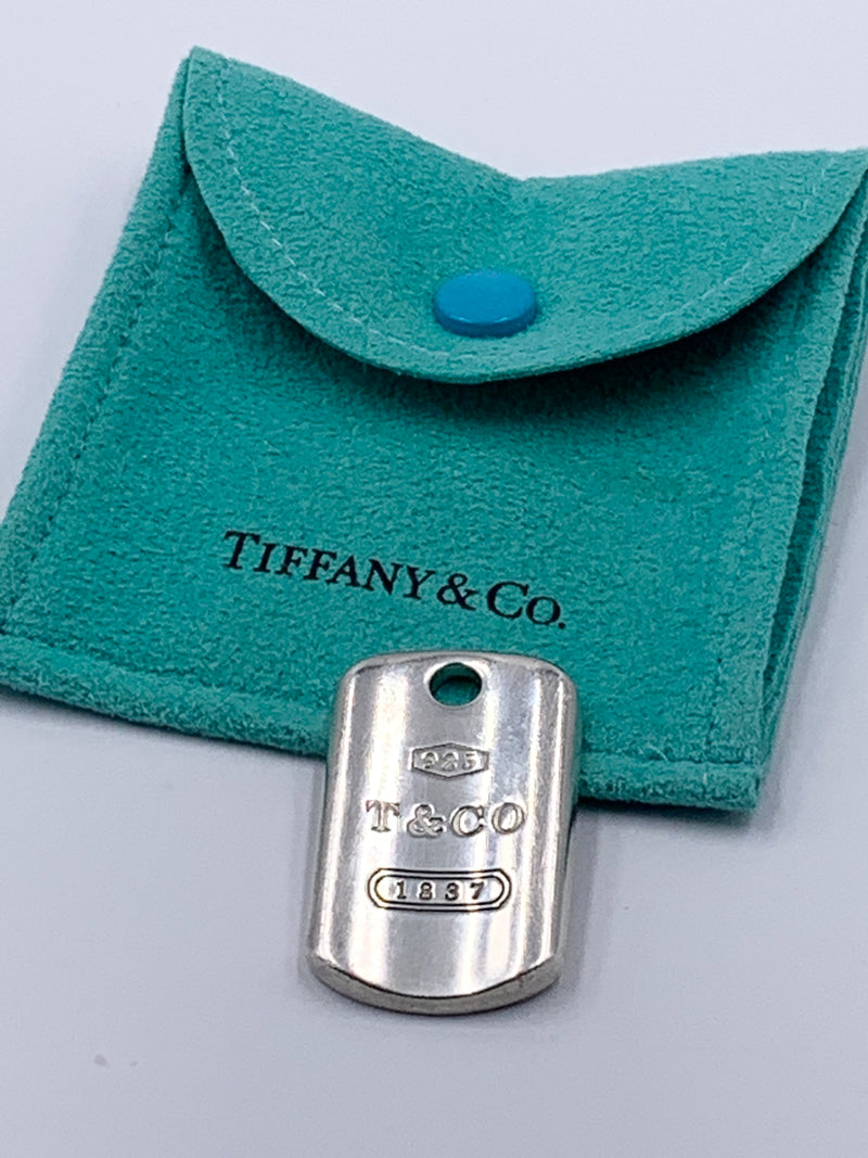 Sold-Tiffany & Co 925 Silver 1837 Dog Tag Plate Pendant