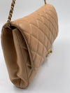 Sold-CHANEL Classic Quilted Flap Beige Lambskin Shoulder Bag/Clutch