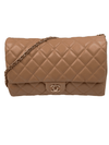 Sold-CHANEL Classic Quilted Flap Beige Lambskin Shoulder Bag/Clutch