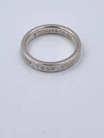 Sold-Tiffany & Co 925 Silver 1837 Narrow Ring Size 8.75