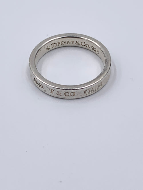 Sold-Tiffany & Co 925 Silver 1837 Narrow Ring Size 8.75