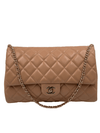 Sold-CHANEL Classic Quilted Flap Beige Lambskin Shoulder Bag/Clutch