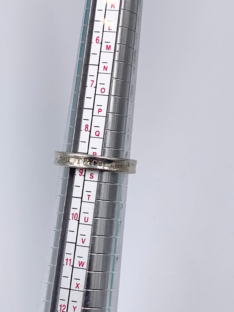 Sold-Tiffany & Co 925 Silver 1837 Narrow Ring Size 8.75