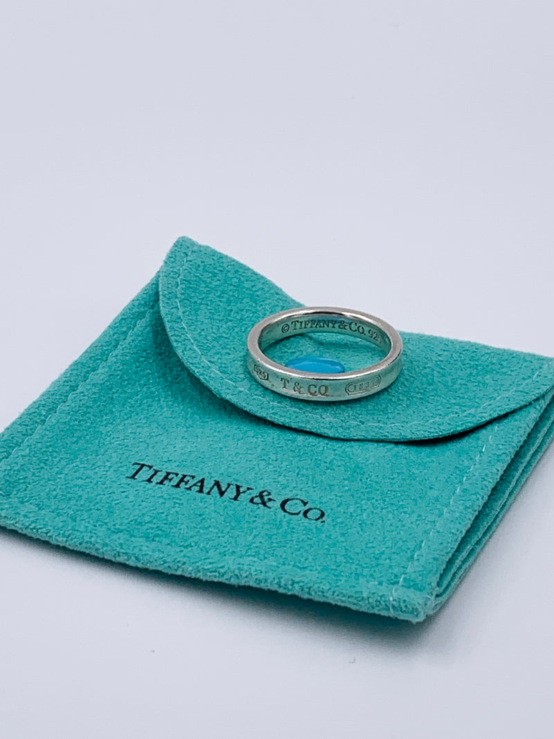 Sold-Tiffany & Co 925 Silver 1837 Narrow Ring Size 8.75