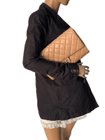 Sold-CHANEL Classic Quilted Flap Beige Lambskin Shoulder Bag/Clutch