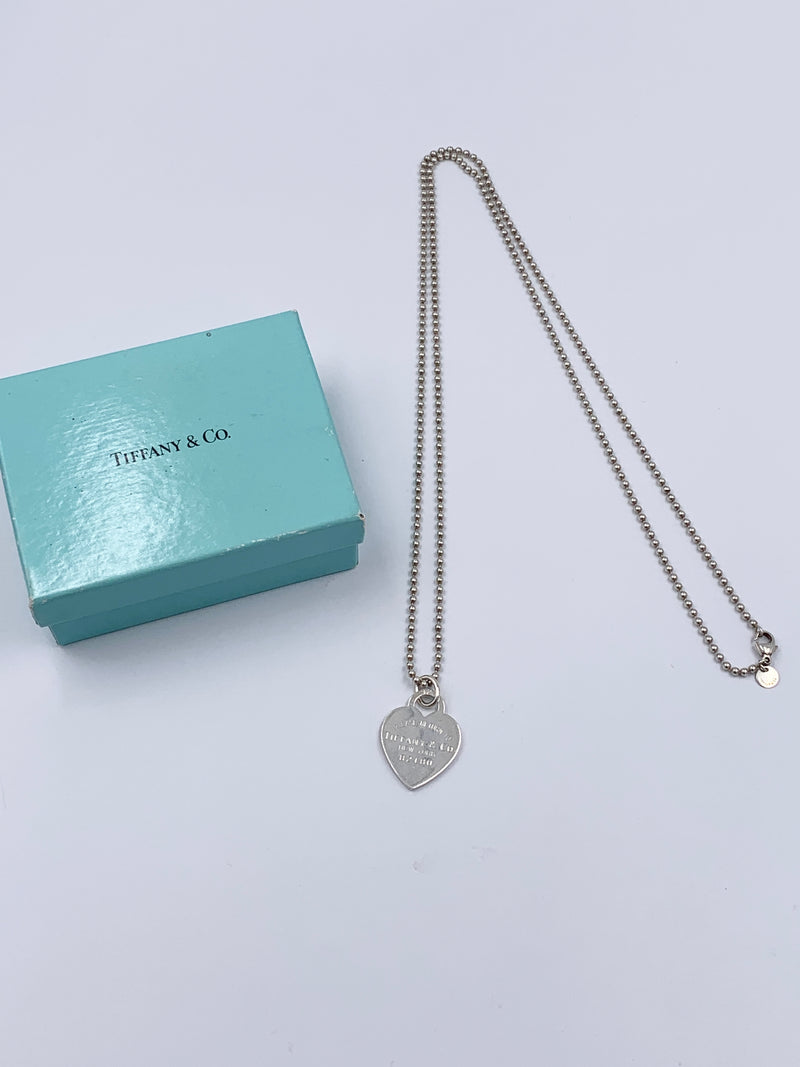 Sold-Tiffany & Co 925 Silver Return to Tiffany Heart Tag Long Necklace