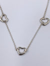 Tiffany & Co 925 Silver Elsa Peretti Triple Open Heart Necklace