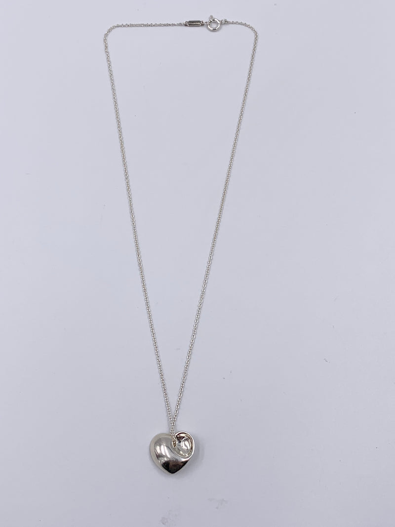 Sold-Tiffany & Co Elsa Peretti Solid Full Heart Pendant Necklace