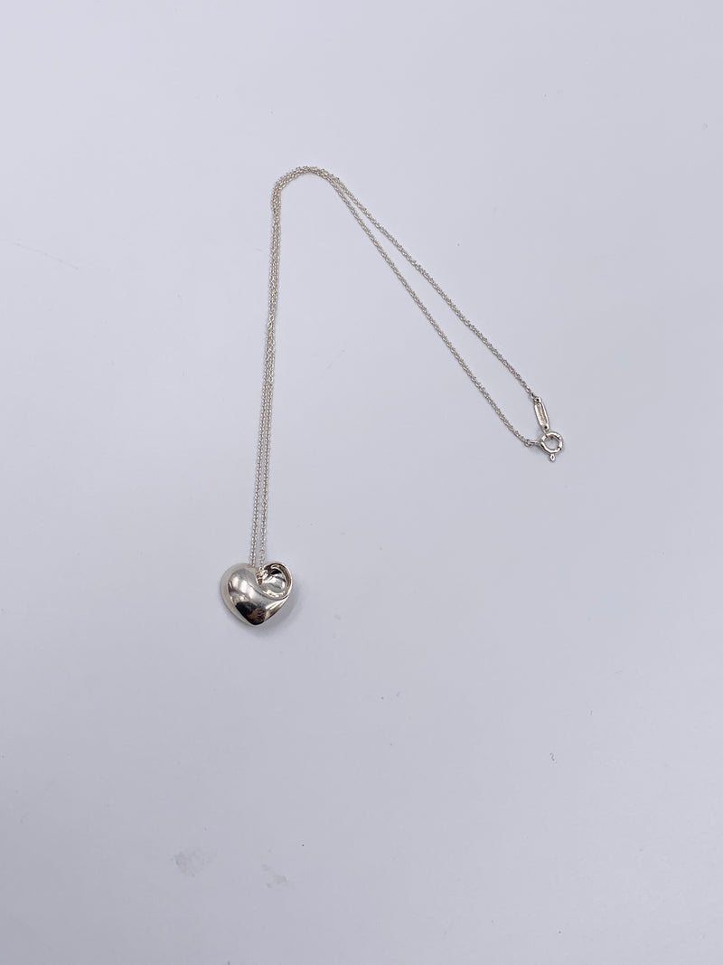 Sold-Tiffany & Co Elsa Peretti Solid Full Heart Pendant Necklace