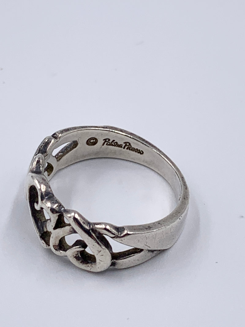 Tiffany & Co 925 Silver Paloma Picasso Loving Heart Ring Size 7