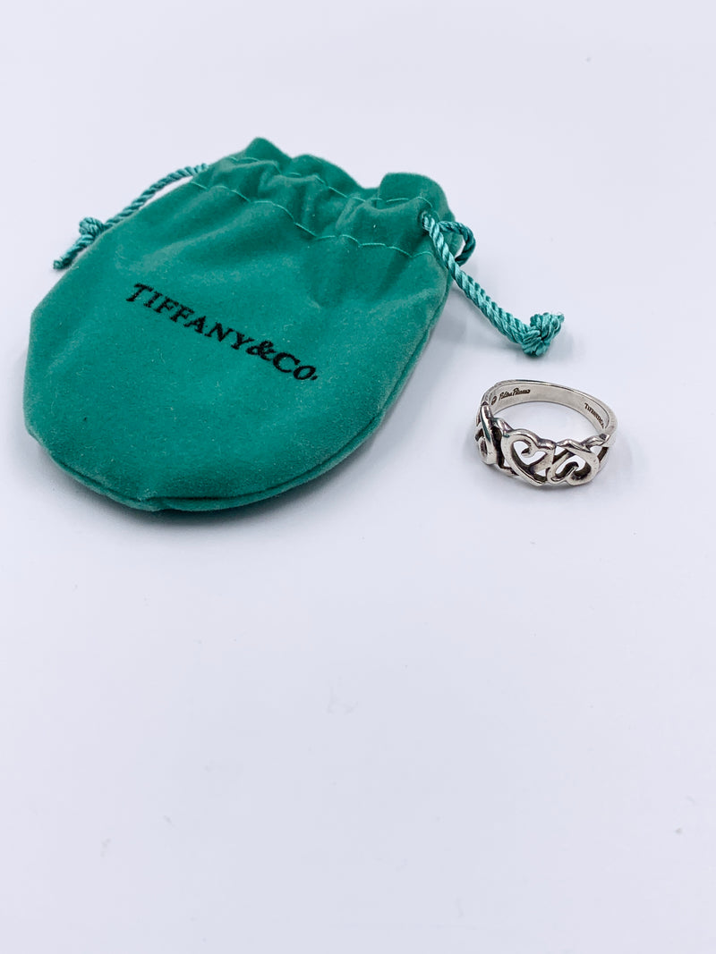 Tiffany & Co 925 Silver Paloma Picasso Loving Heart Ring Size 7