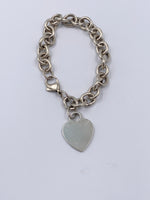 Tiffany & Co 925 Silver Heart Tag Chain Bracelet
