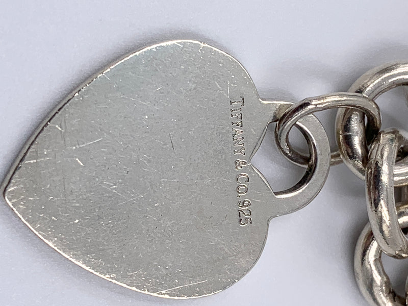 Tiffany & Co 925 Silver Heart Tag Chain Bracelet