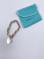 Tiffany & Co 925 Silver Heart Tag Chain Bracelet