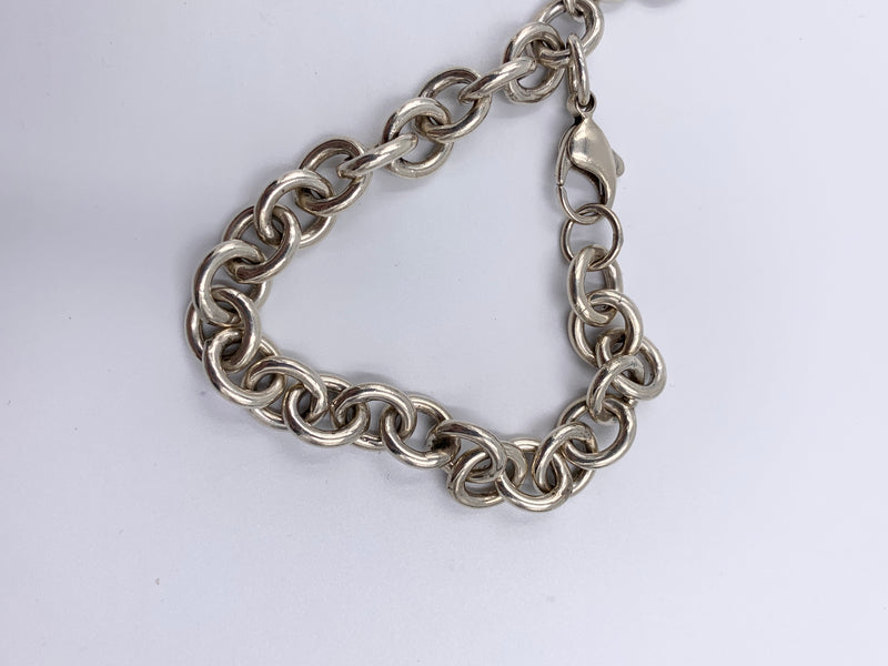 Tiffany & Co 925 Silver Heart Tag Chain Bracelet
