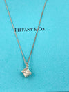 Sold-Tiffany & Co 925 Silver Atlas Collection Cube with Necklace
