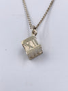 Sold-Tiffany & Co 925 Silver Atlas Collection Cube with Necklace