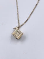 Sold-Tiffany & Co 925 Silver Atlas Collection Cube with Necklace