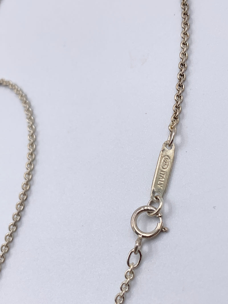 Sold-Tiffany & Co 925 Silver Atlas Collection Cube with Necklace