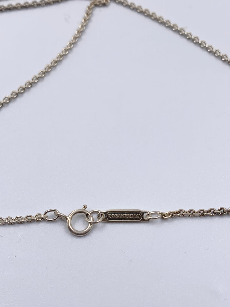 Sold-Tiffany & Co 925 Silver Atlas Collection Cube with Necklace
