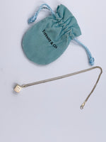 Sold-Tiffany & Co 925 Silver Atlas Collection Cube with Necklace
