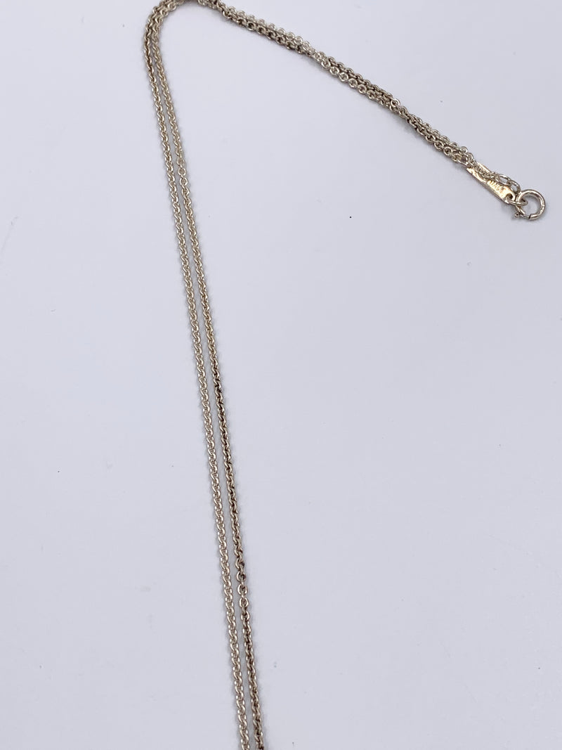 Sold-Tiffany & Co 925 Silver Atlas Collection Cube with Necklace