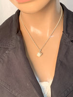 Sold-Tiffany & Co 925 Silver Atlas Collection Cube with Necklace