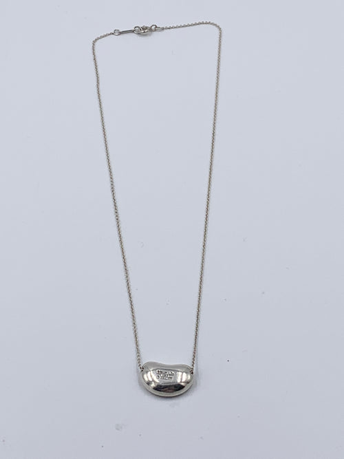 Sold-Tiffany & Co Elsa Peretti 925 Silver 18mm Large Bean Necklace