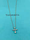 Sold-Tiffany & Co 925 Elsa Peretti Silver Cross Necklace