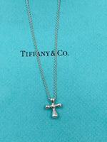 Sold-Tiffany & Co 925 Elsa Peretti Silver Cross Necklace